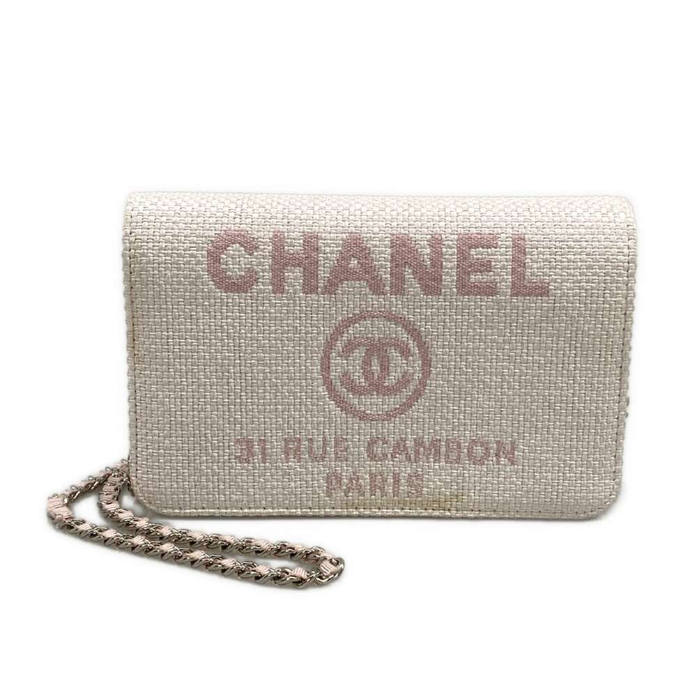Chanel Other Style Wallet Raffia Grossgrain Leather